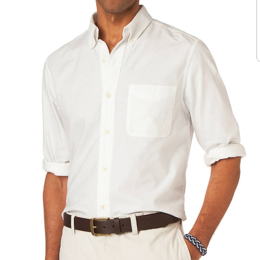 Chaps Solid Oxford Woven Shirt.